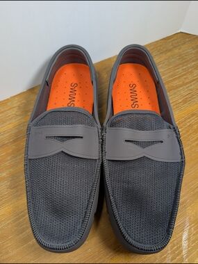 SWIMS Loafers Men’s Size 12 Black Orange Waterproof Slip On Driving Shoes